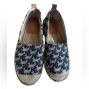 Ralph Lauren Navy and White Espadrilles
